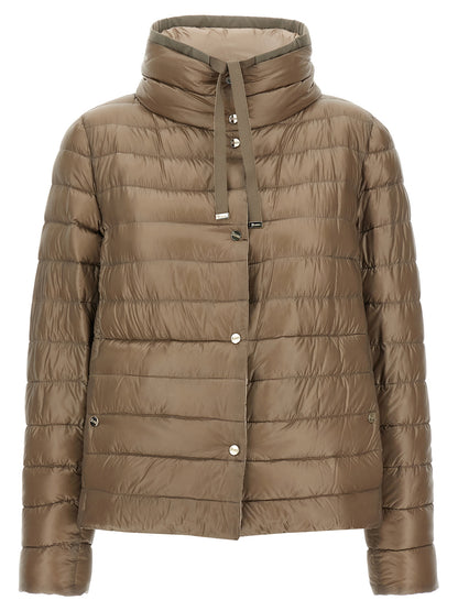 Puffer Jacket by Herno for women in polyamide & goose-down brown features an contemporary silhouette, showcasing a sophisticated high-neck neckline and contemporary pockets & insulated for a truly refined look.