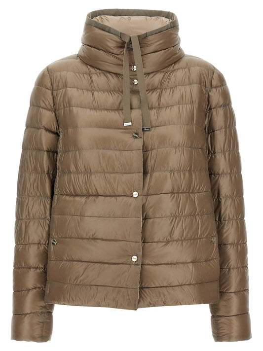 Puffer Jacket by Herno for women in polyamide & goose-down brown features an contemporary silhouette, showcasing a sophisticated high-neck neckline and contemporary pockets & insulated for a truly refined look.