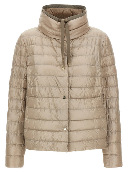 Puffer Jacket by Herno for women in polyamide & goose-down brown features a city-ready silhouette, detailed with pockets & insulated and a city-ready high-neck neckline.