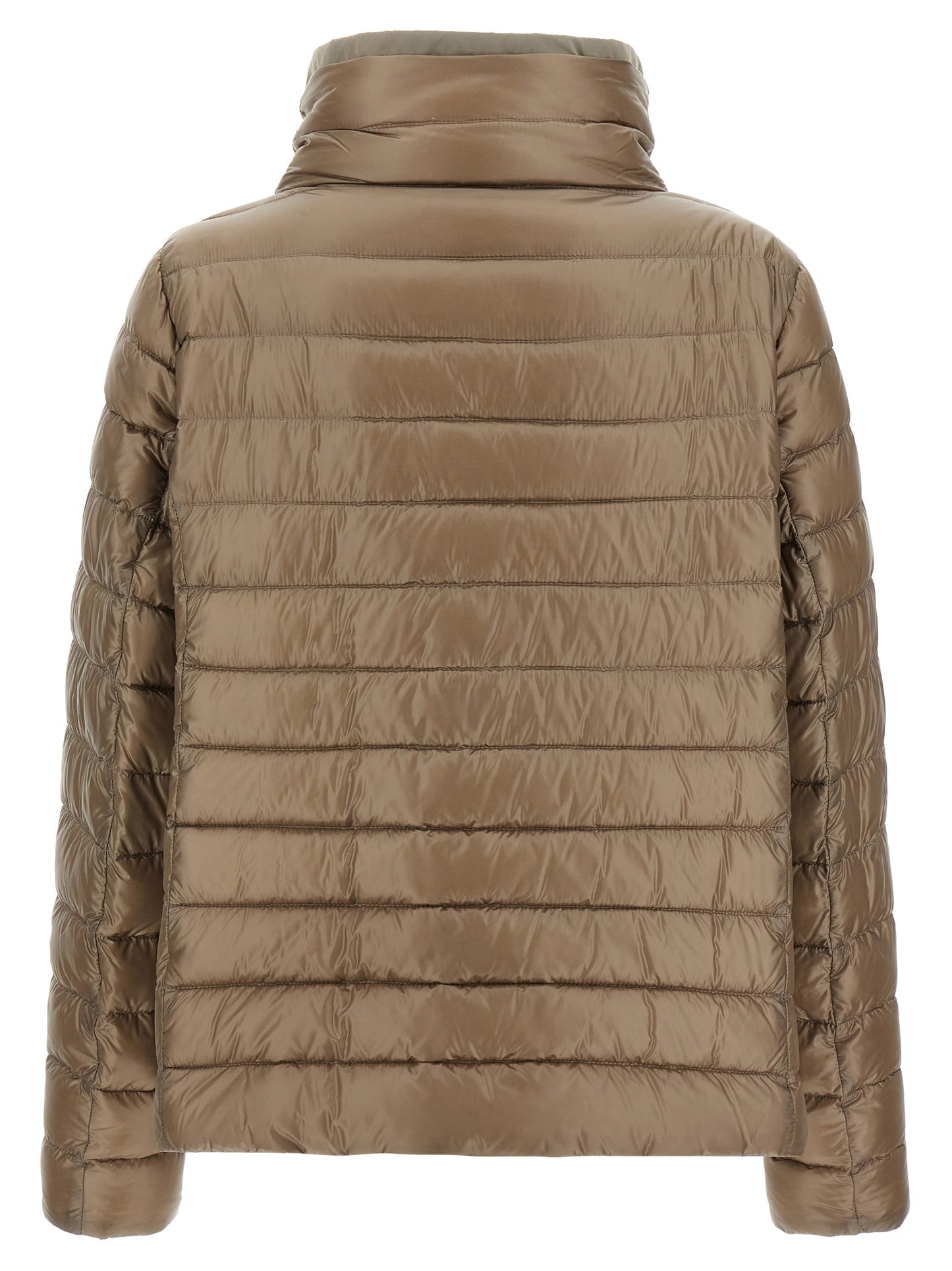 Puffer Jacket by Herno for women in polyamide & goose-down brown showcases a bohemian silhouette, artfully detailed with a bohemian high-neck neckline and signature pockets & insulated for a truly bohemian finish.