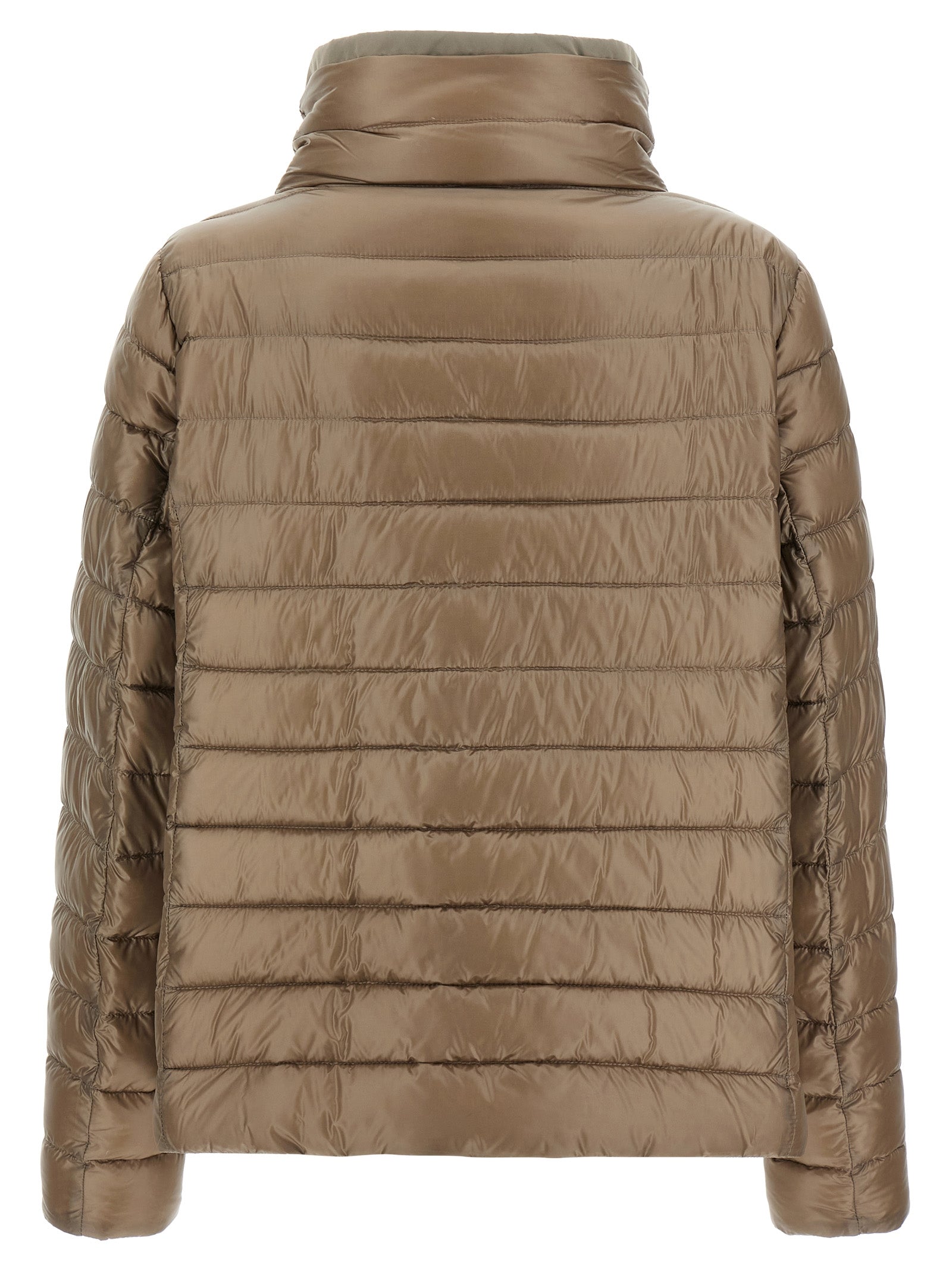 Puffer Jacket by Herno for women in polyamide & goose-down brown showcases a bohemian silhouette, artfully detailed with a bohemian high-neck neckline and signature pockets & insulated for a truly bohemian finish.