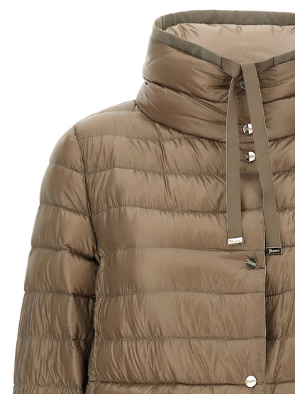 Puffer Jacket by Herno for women in polyamide & goose-down brown features an on trend silhouette, showcasing refined pockets & insulated and a sophisticated high-neck neckline for a truly on trend finish.