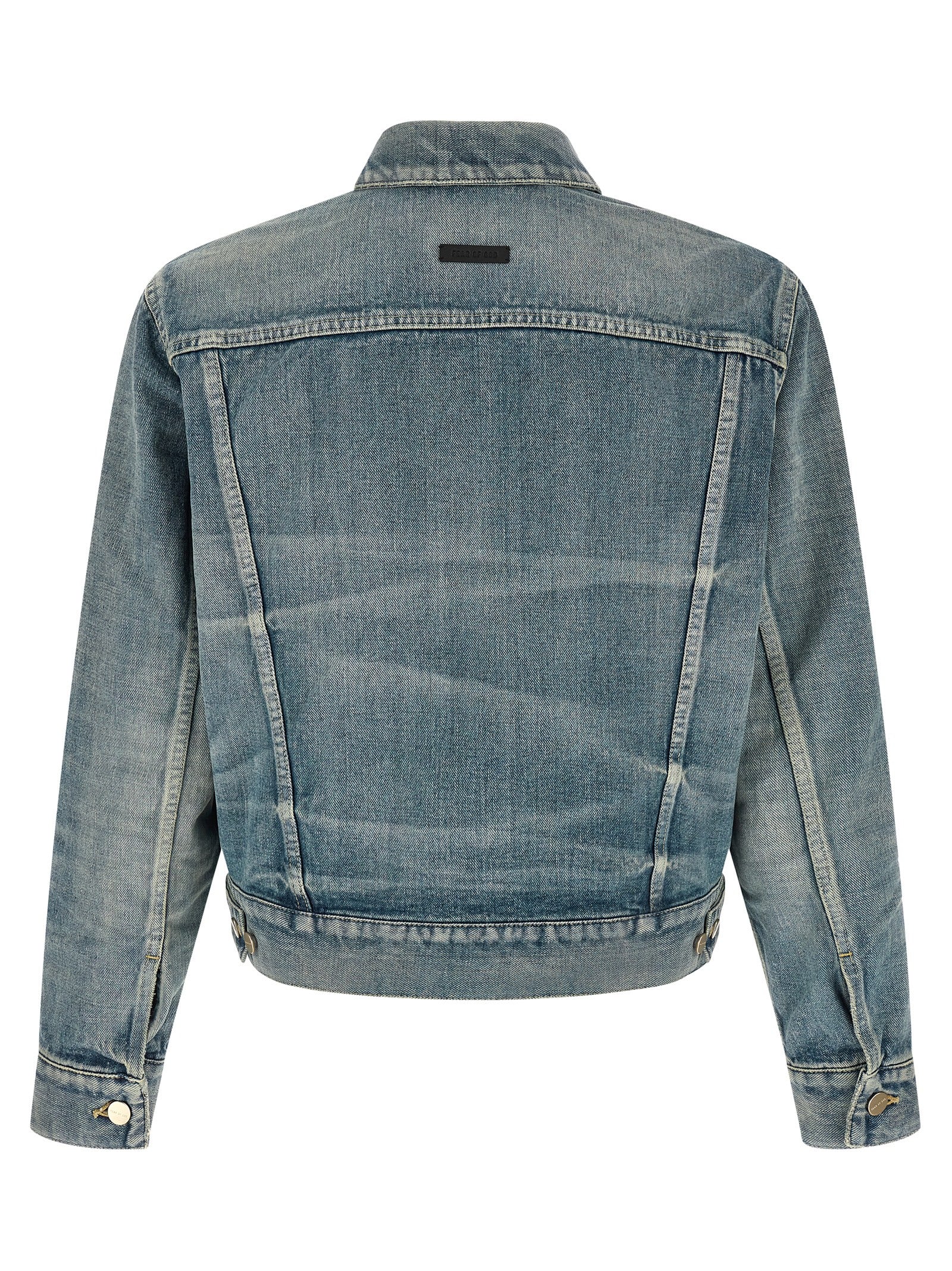Trucker Jacket by Fear Of God for men in cotton denim light-blue features an on trend silhouette, showcasing refined pockets and a sophisticated shirt-collar neckline for a truly on trend finish.