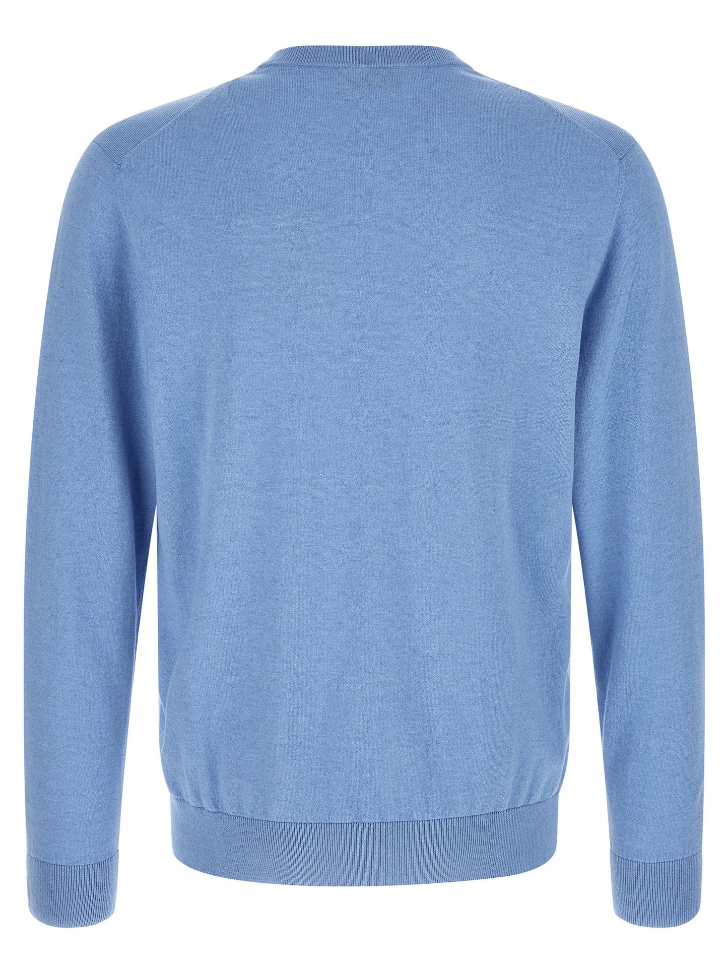 Cardigan by Ballantyne for men in cashmere cotton blend light-blue, patterned, argyle & jacquard features a nuanced silhouette with a refined crew neckline and nuanced detailing for a sophisticated look.