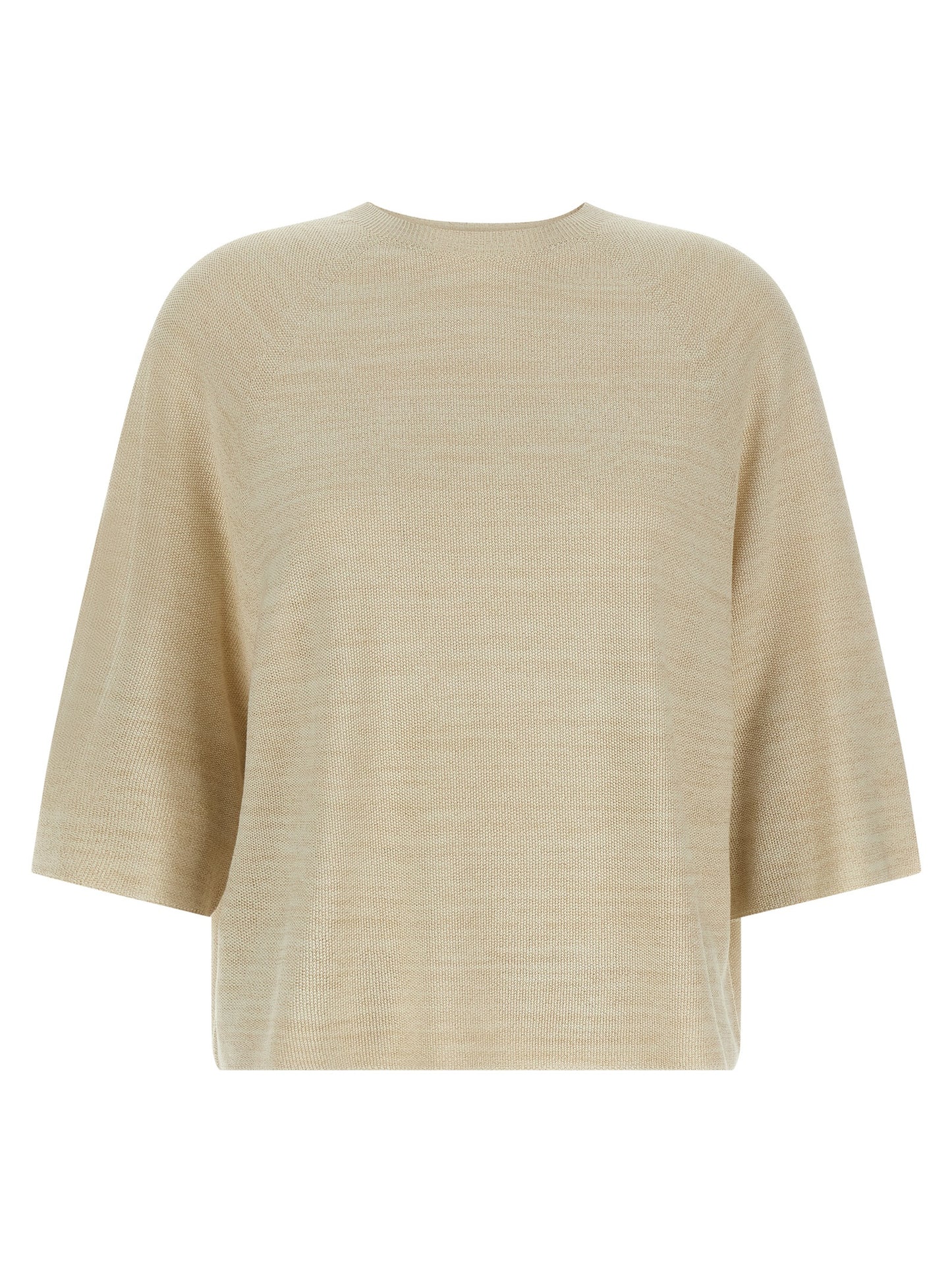 Cardigan by Fabiana Filippi for women in viscose polyester cotton gold features an crisp silhouette, showcasing a sophisticated crew neckline and short-sleeve detail for a truly crisp finish.