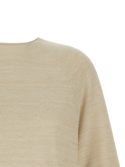 Cardigan by Fabiana Filippi for women in viscose polyester cotton gold features a nuanced silhouette with a refined crew neckline and nuanced detailing for a sophisticated look.