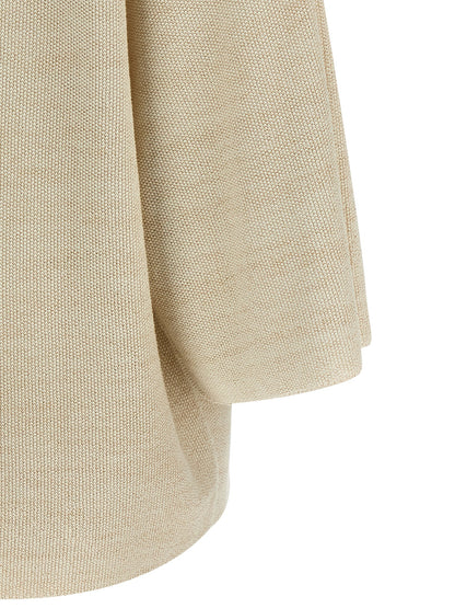 Cardigan by Fabiana Filippi for women in viscose polyester cotton gold features a dramatic silhouette, showcasing a sophisticated and dramatic detail for a timeless, premium look.