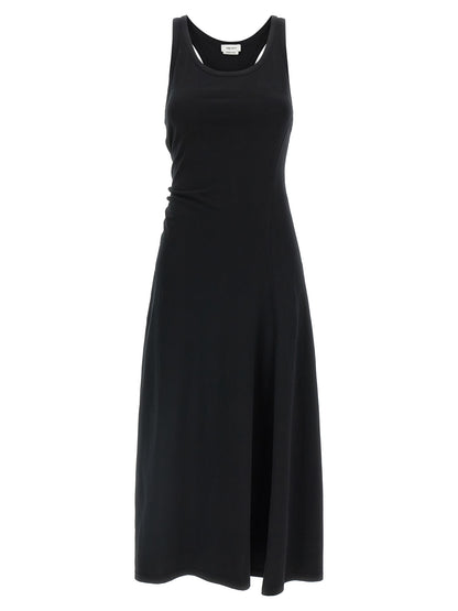 Dress by Alexander McQueen for women in cotton black features an cute silhouette, detailed with a sleeveless and that elegantly flows into a cute long.