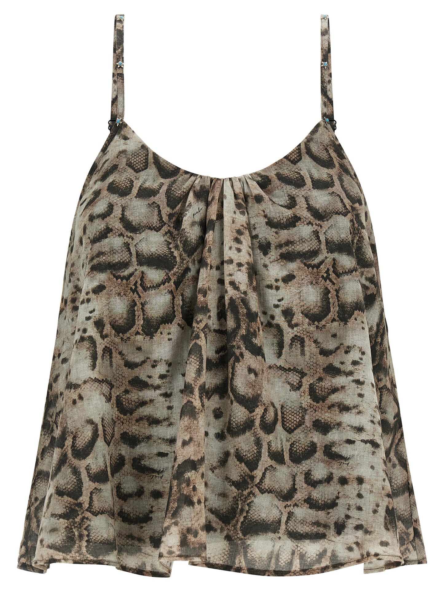 Blouse by PINKO for women in cotton animal, gray, turquoise & print showcases a sublime silhouette, artfully detailed with a sublime v-neck neckline and for a sophisticated, sublime finish.
