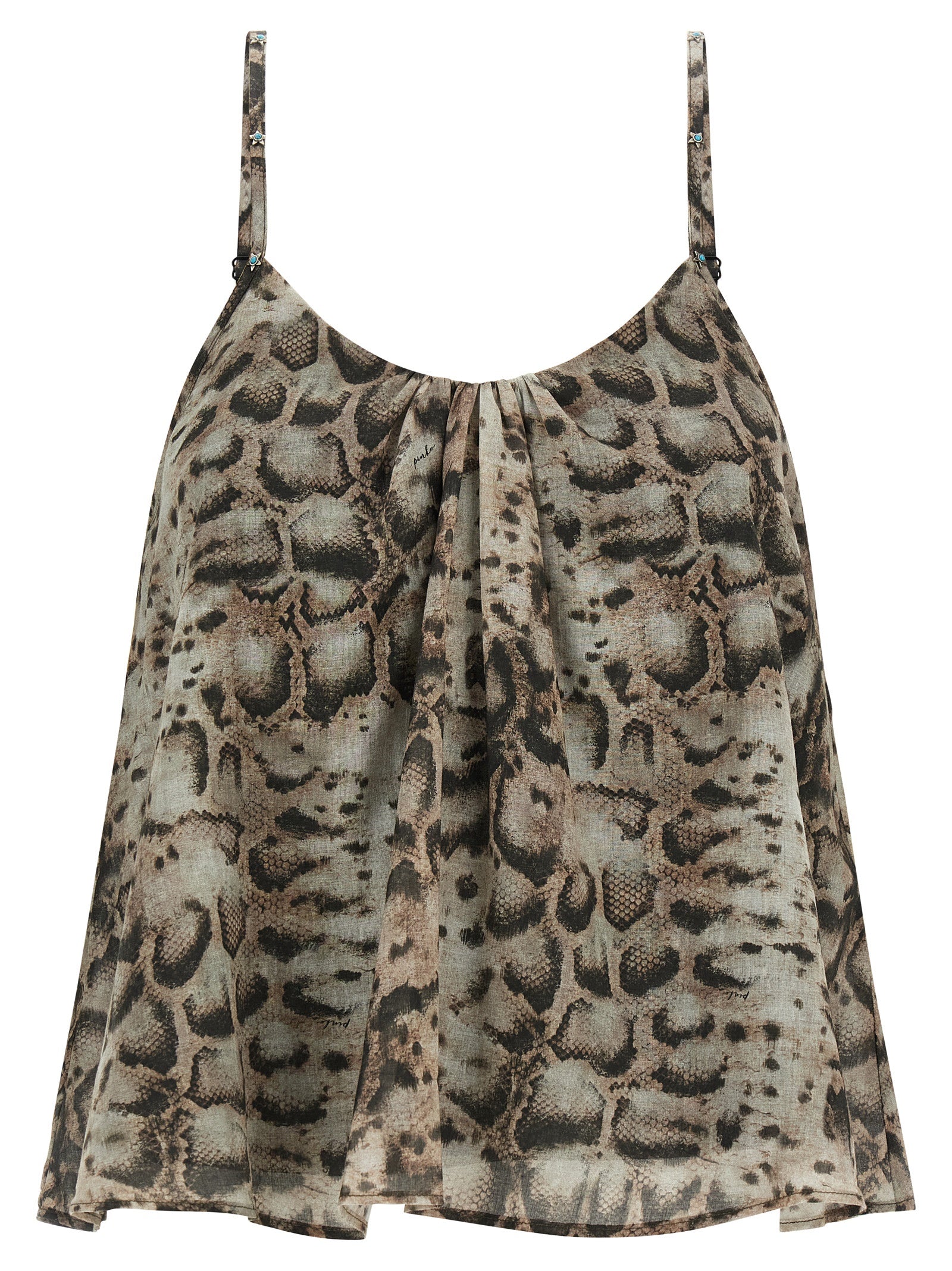 Blouse by PINKO for women in cotton animal, gray, turquoise & print showcases a sublime silhouette, artfully detailed with a sublime v-neck neckline and for a sophisticated, sublime finish.