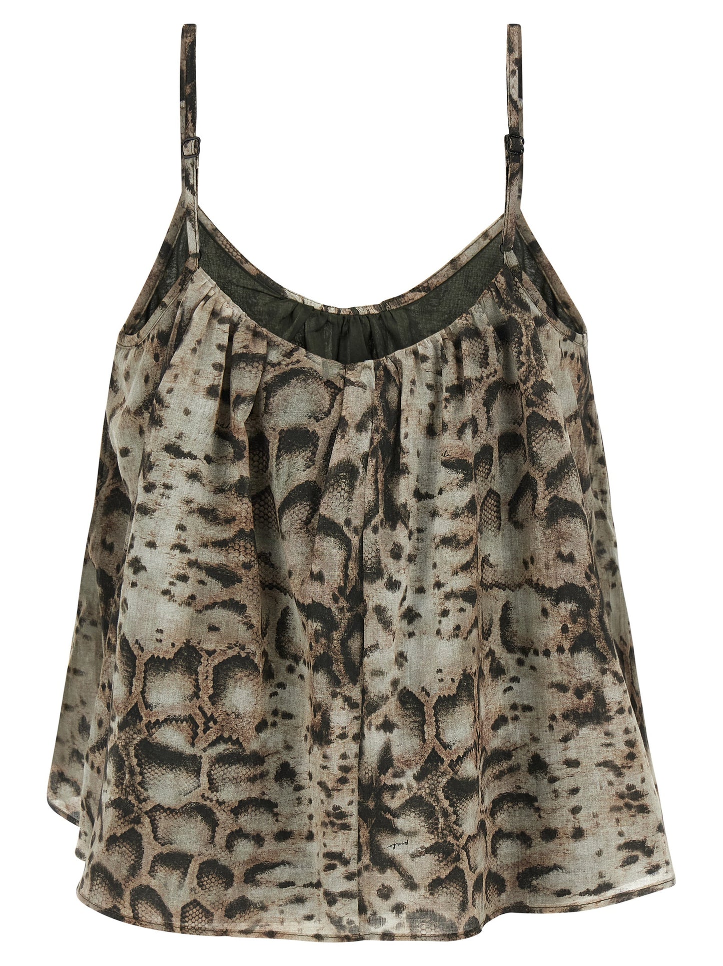 Blouse by PINKO for women in cotton animal, gray, turquoise & print presents a discerning silhouette, showcasing a sophisticated v-neck neckline and for a truly discerning finish.