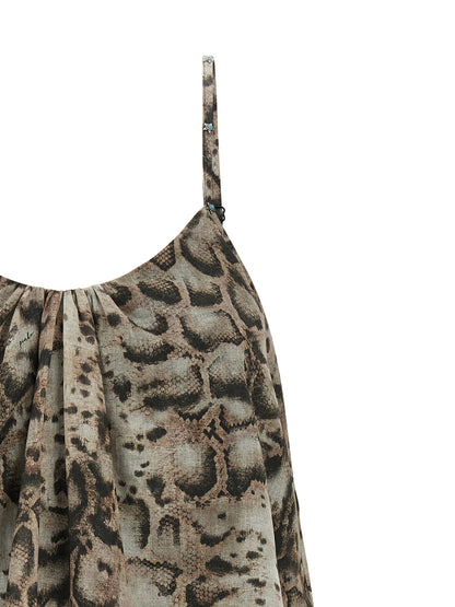 Blouse by PINKO for women in cotton animal, gray, turquoise & print features an architectural silhouette with a refined and elegant for a architectural look.
