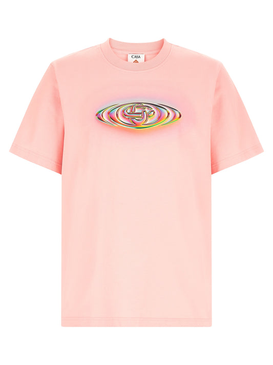T-Shirt by Casablanca for men in organic cotton multicolor, pink & print showcases a chic silhouette, artfully detailed with a chic crew neckline and short-sleeve for a chic finish.