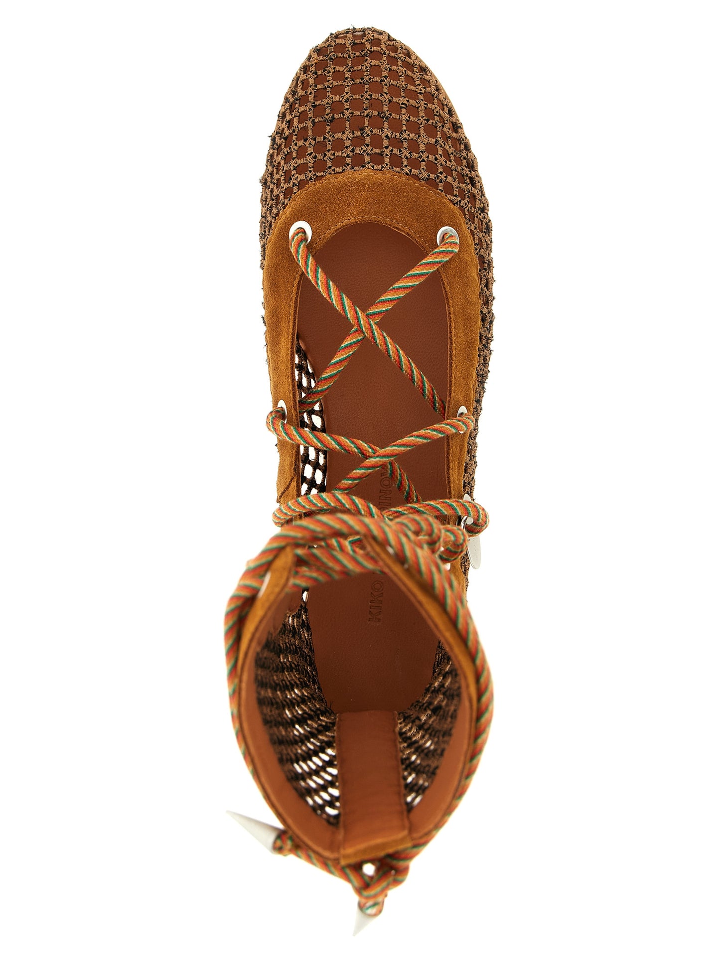Ankle Boots by Kiko Kostadinov for women in polyester suede leather & mesh brown & multicolor features an enchanting design from the Women's Polyester Suede Leather & Mesh Ankle Boots collection, highlighting a enchanting and almond toe style for a refined look.