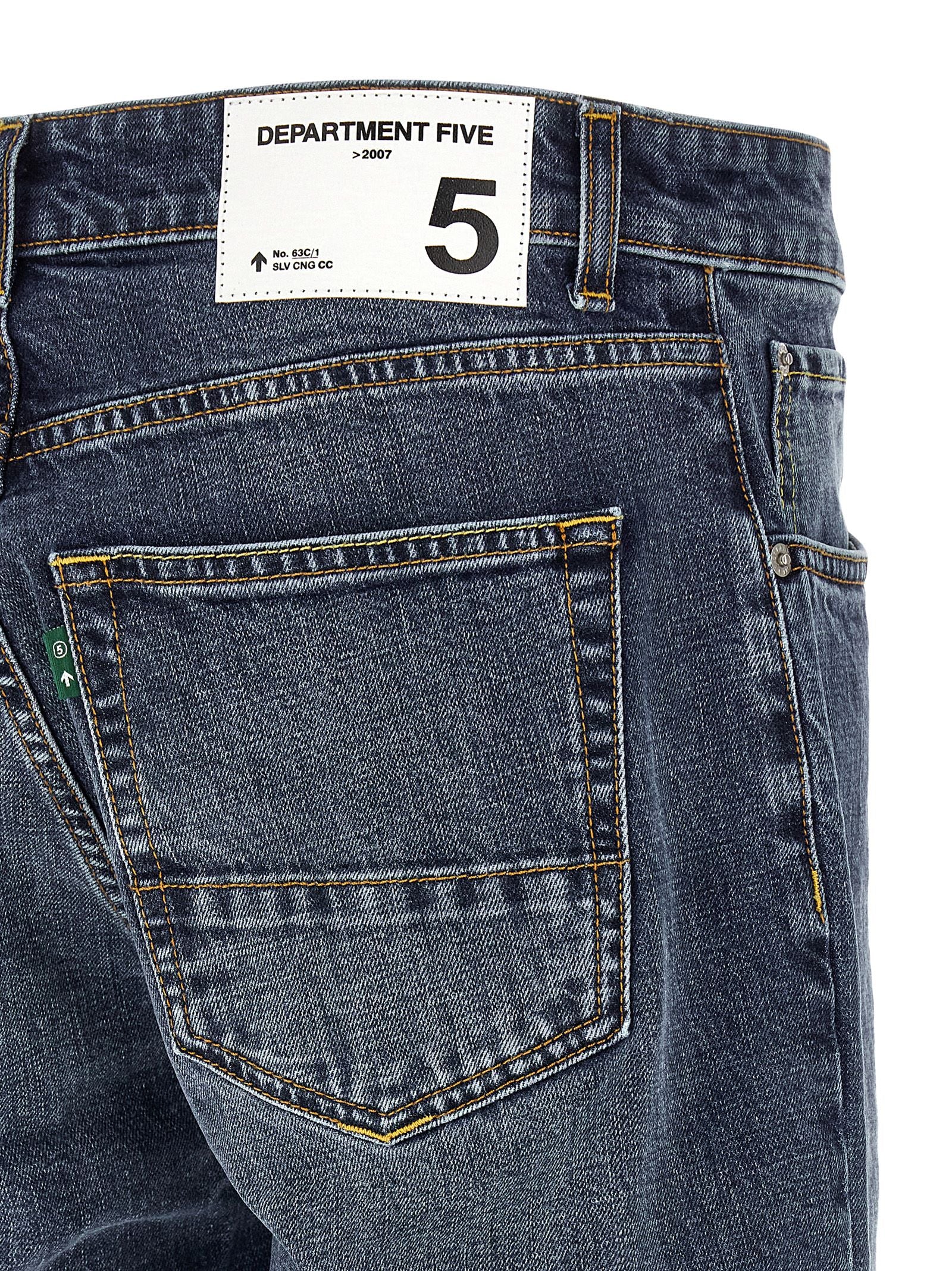 Jeans by Department 5 for men in stretch denim cotton blue features an sartorial straight-leg & regular-fit and long with a cut for a sartorial finish.