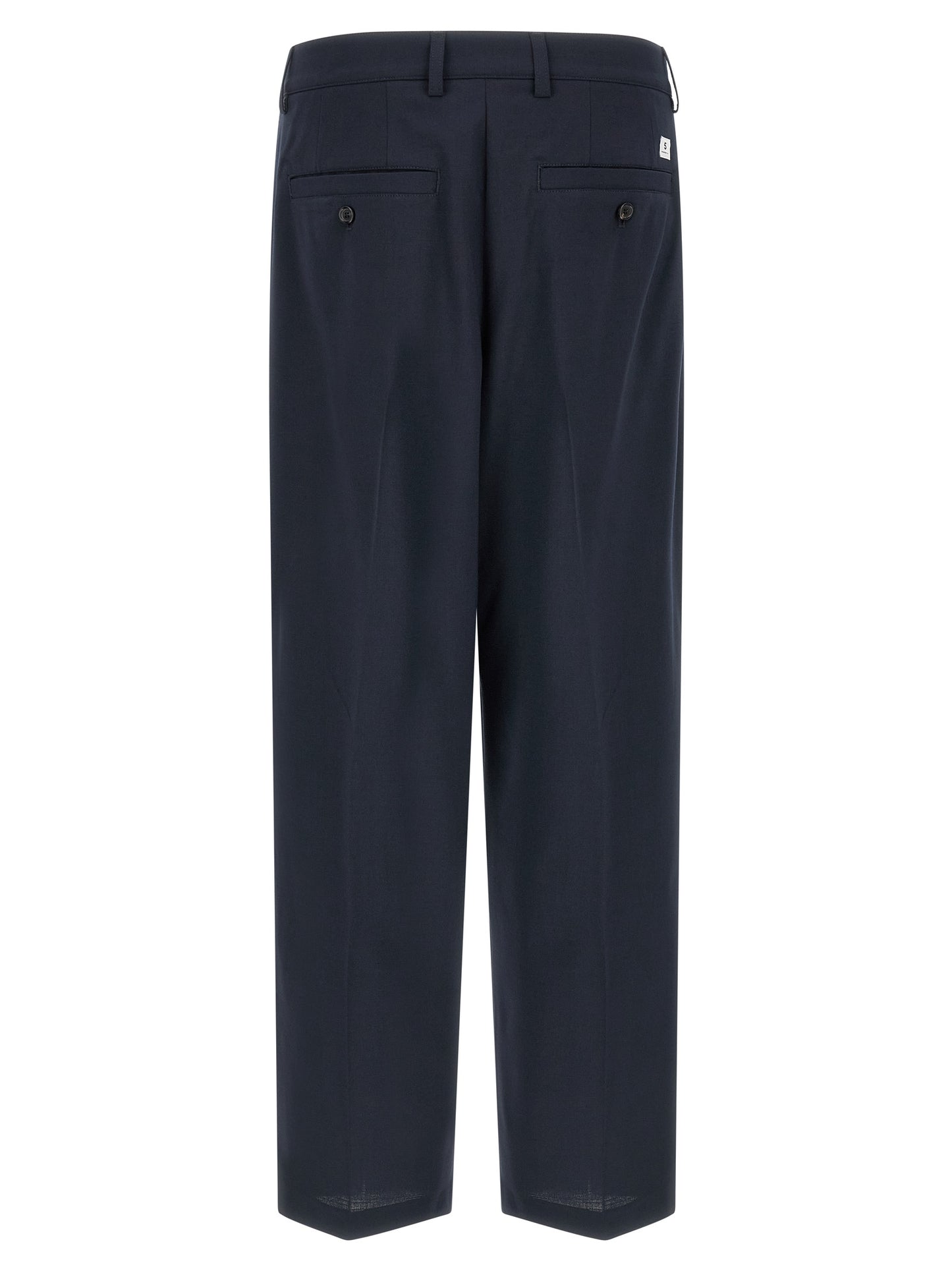 Chinos Pants by Department 5 for men in stretch viscose polyester blue features an utilitarian-chic silhouette, showcasing a utilitarian-chic straight-leg, relaxed-fit & wide with a long cut and for a refined look.