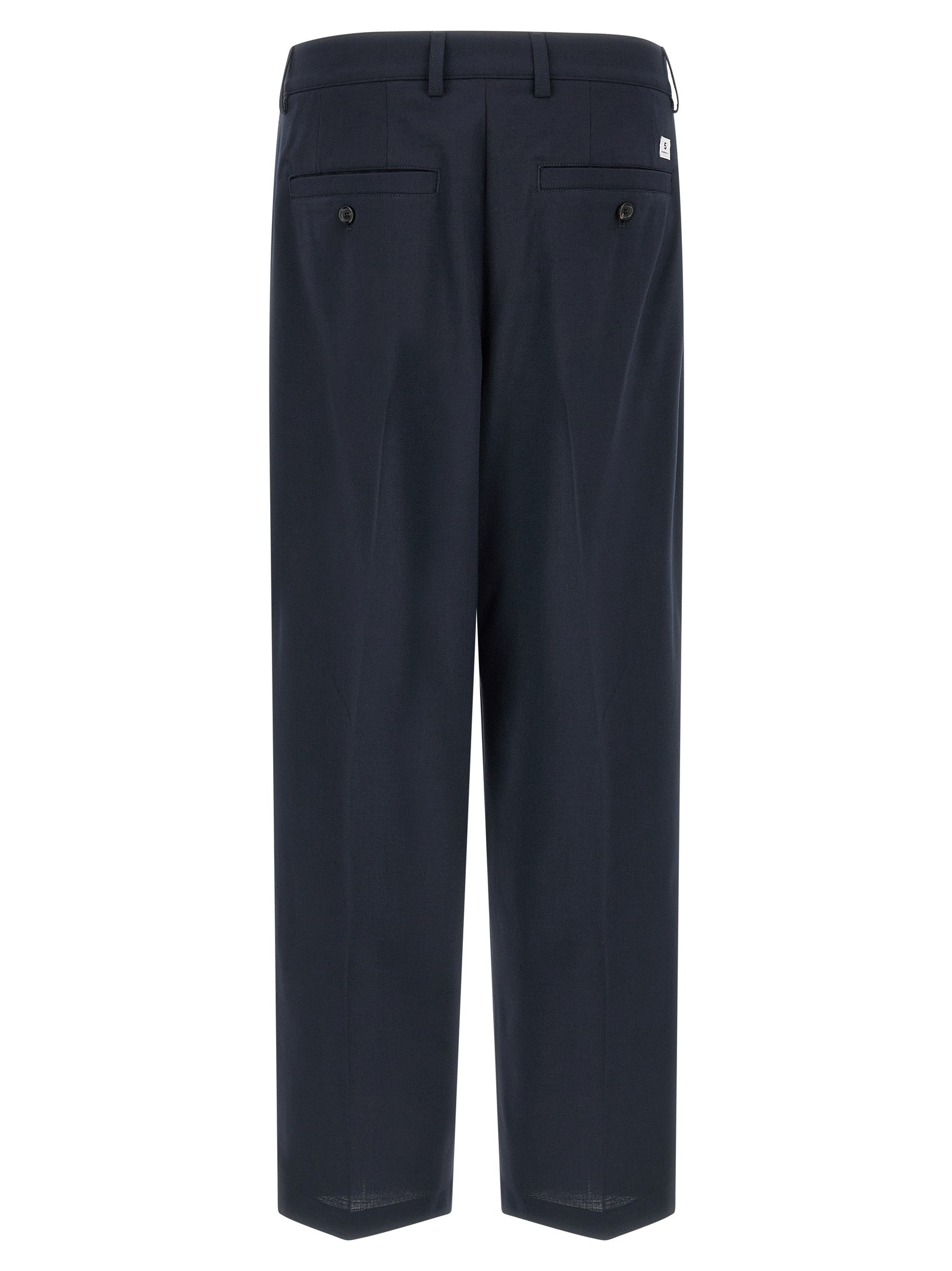 Chinos Pants by Department 5 for men in stretch viscose polyester blue features an utilitarian-chic silhouette, showcasing a utilitarian-chic straight-leg, relaxed-fit & wide with a long cut and for a refined look.