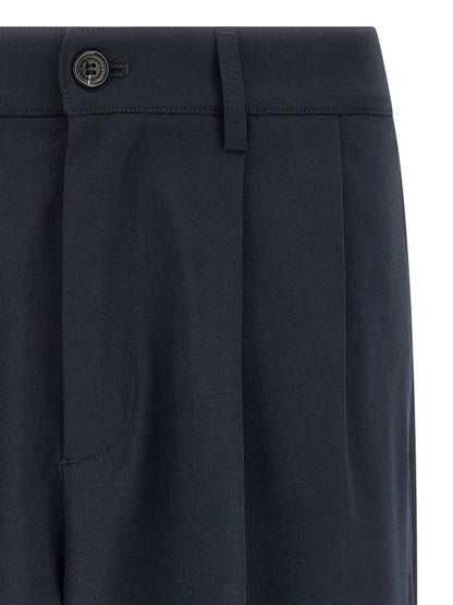 Chinos Pants by Department 5 for men in stretch viscose polyester blue presents a sartorial luxe silhouette, showcasing a sophisticated straight-leg, relaxed-fit & wide with a long and for a premium, sartorial luxe finish.