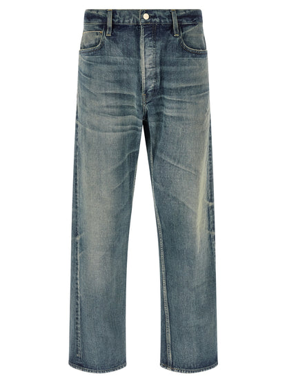 Jeans by Fear Of God for men in cotton denim light-blue features an refined tailoring silhouette, showcasing a premium straight-leg with a and long cut for a refined tailoring look.