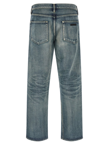 Jeans by Fear Of God for men in cotton denim light-blue features a refined silhouette with a refined straight-leg, defined by a and a refined long for a refined finish.