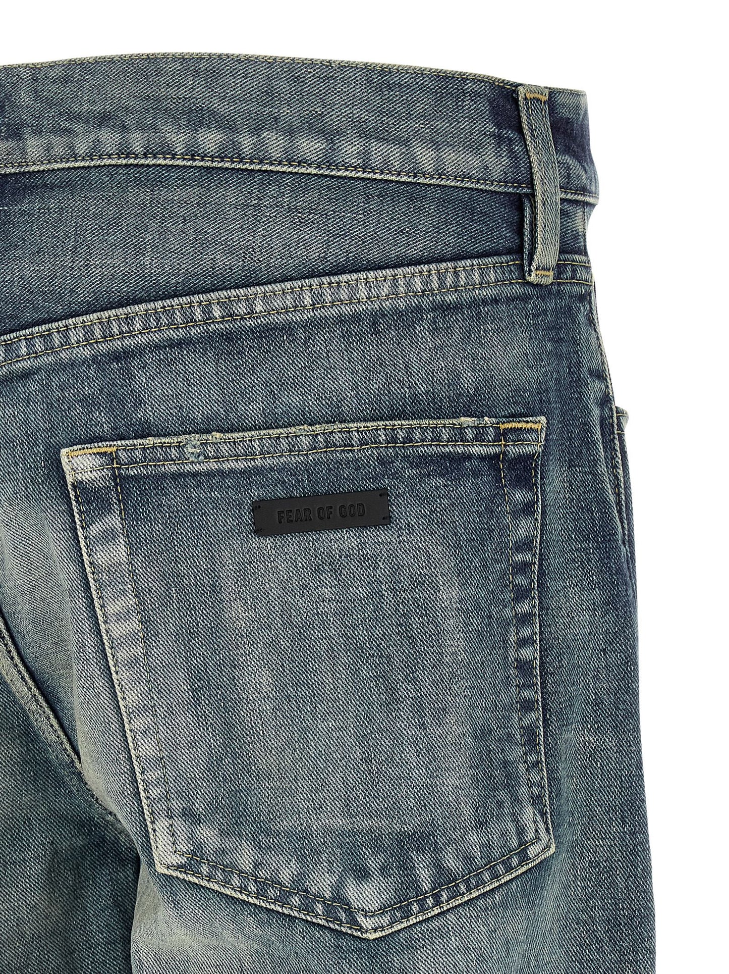 Jeans by Fear Of God for men in cotton denim light-blue features an sophisticated and straight-leg with a precise long, creating a sophisticated and sophisticated silhouette.
