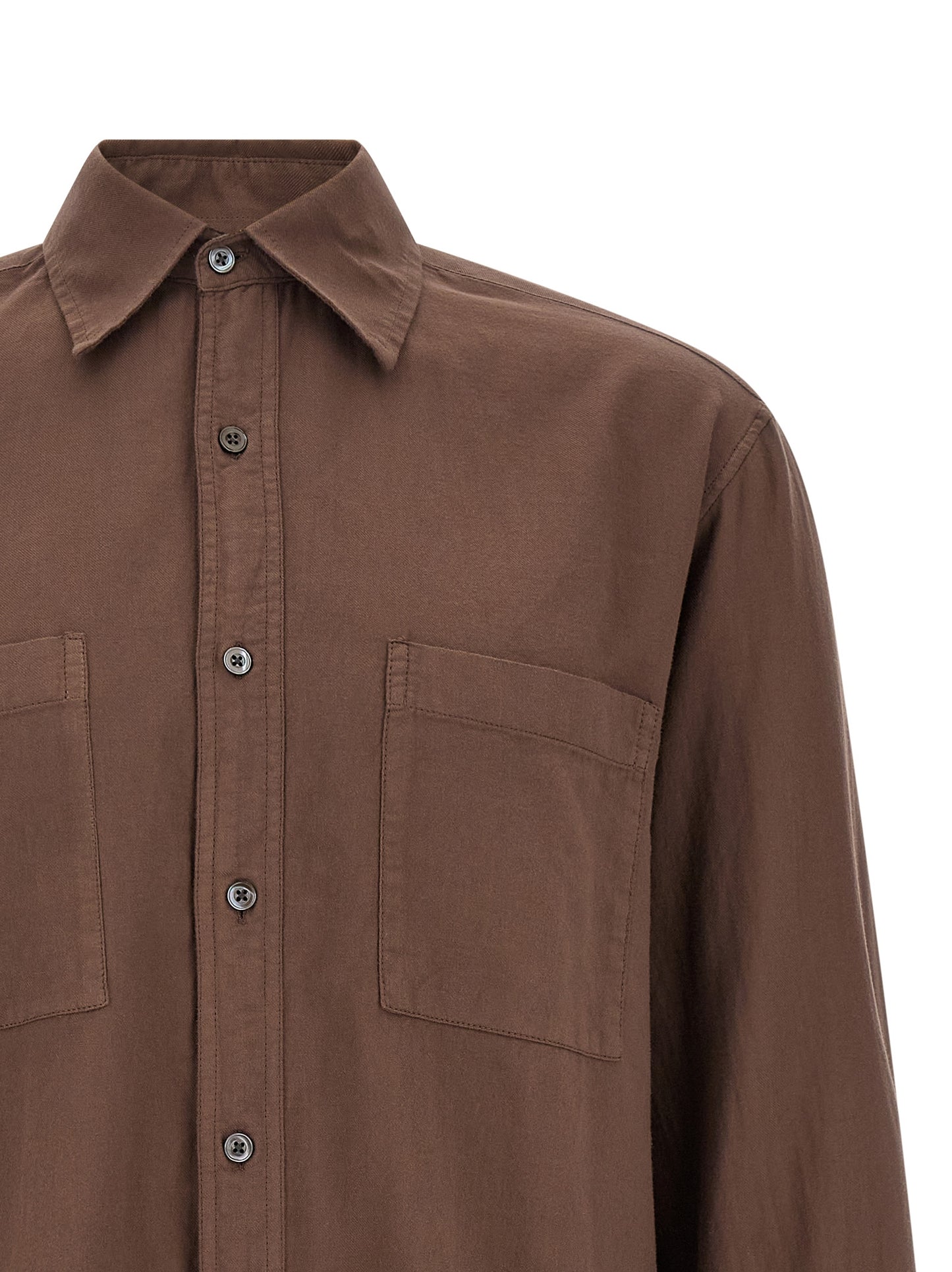 Shirt by CELLAR DOOR for men in cotton brown showcases a sleek silhouette, elegantly detailed with a sleek and for a sleek finish.