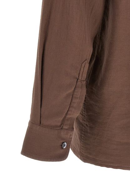 Shirt by CELLAR DOOR for men in cotton brown, featuring a nuanced and nuanced for a sophisticated finish.