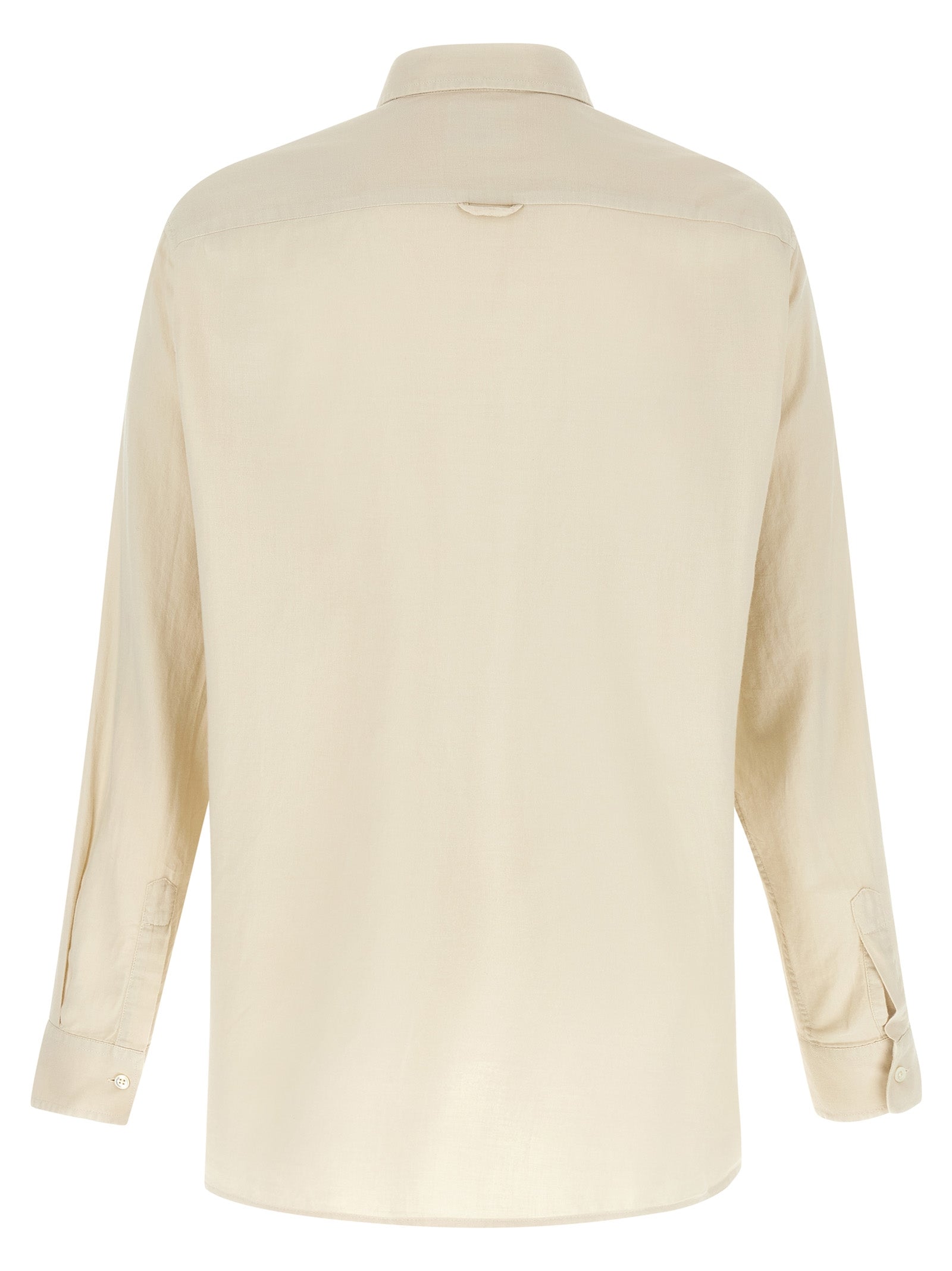 Shirt by CELLAR DOOR for men in cotton beige showcases a sleek silhouette, elegantly detailed with a sleek and for a sleek finish.