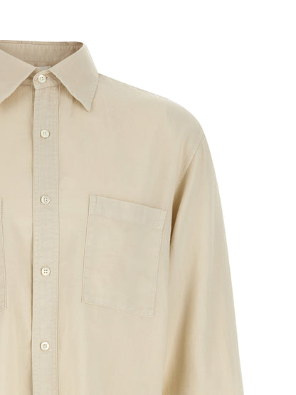 Shirt by CELLAR DOOR for men in cotton beige features an polished silhouette, showcasing a sophisticated and detail for a truly polished finish.