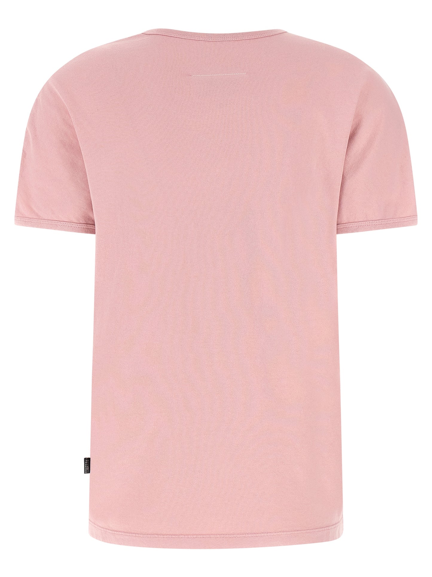 T-Shirt by MM6 Maison Margiela for women in cotton multicolor, pink, white, signature & print features an edgy silhouette, meticulously detailed with a sophisticated and crew neckline for a truly edgy finish.