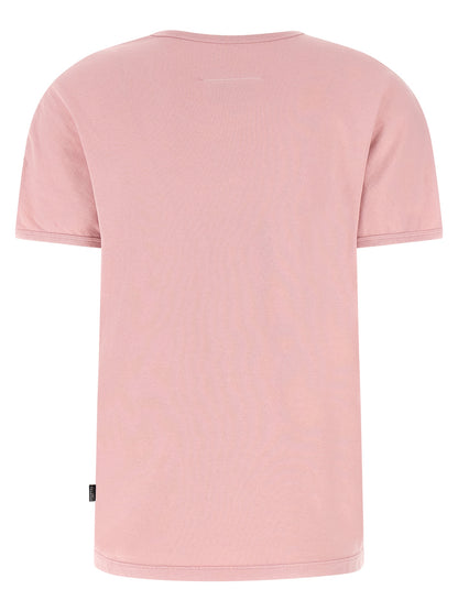 T-Shirt by MM6 Maison Margiela for women in cotton multicolor, pink, white, signature & print features an edgy silhouette, meticulously detailed with a sophisticated and crew neckline for a truly edgy finish.