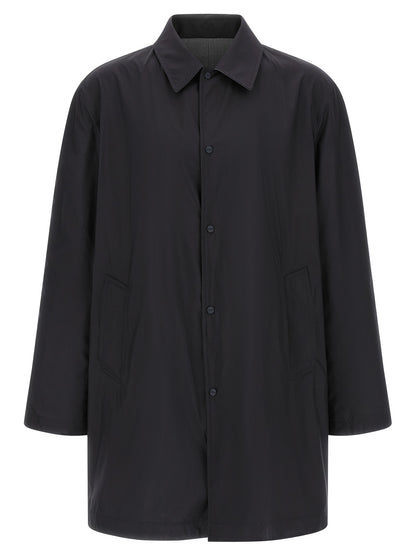 Overcoat by Herno for men in polyester wool multicolor presents a luxurious silhouette, showcasing a luxurious shirt-collar neckline and sophisticated water-resistant, lightweight & pockets for a premium, luxurious look.