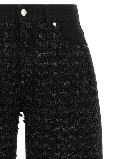 Jeans by Stella McCartney for women in denim cotton black presents a tailored silhouette, showcasing a tailored straight-leg, relaxed-fit & wide and long cut with a refined for a truly tailored aesthetic.