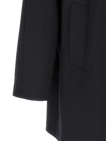 Overcoat by Herno for men in polyester wool multicolor showcases a architectural silhouette, artfully detailed with a distinctive and functional water-resistant, lightweight & pockets for a architectural finish.