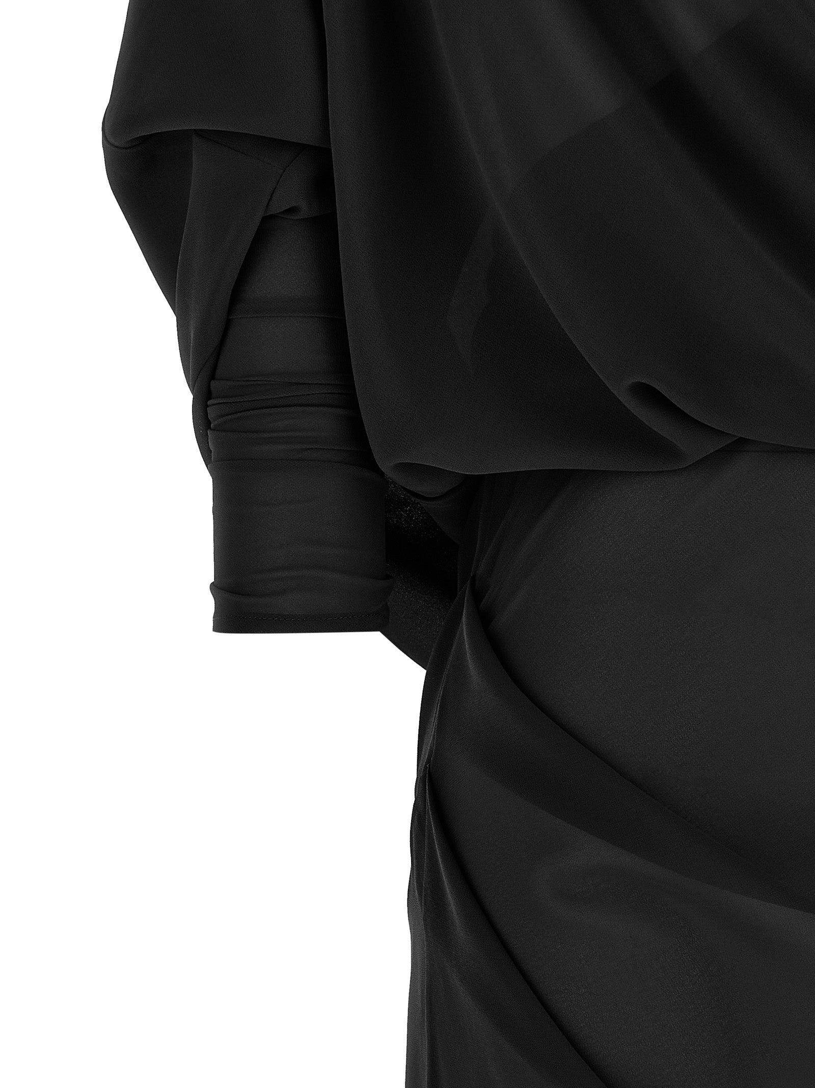 Dress by Entire Studios for women in polyester black & transparent features an cute silhouette, detailed with a and that elegantly flows into a cute long.