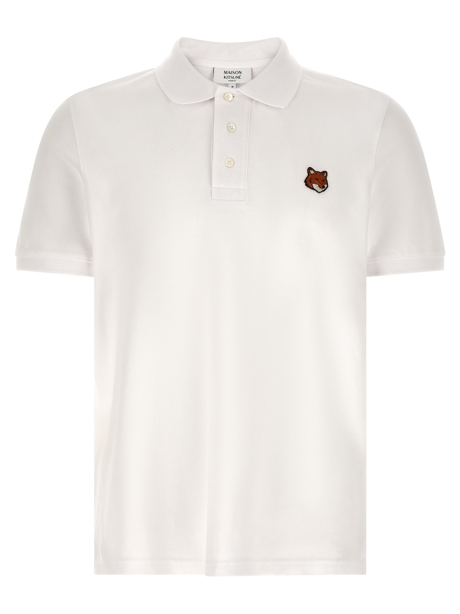 Polo Shirt by Maison Kitsuné for men in cotton white presents a distinguished silhouette, showcasing a sophisticated and distinguished short-sleeve for a truly distinguished finish.