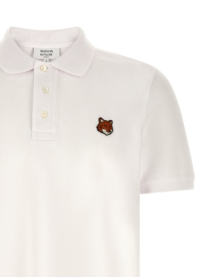 Polo Shirt by Maison Kitsuné for men in cotton white presents a sleek silhouette, featuring a refined and for a sleek finish.