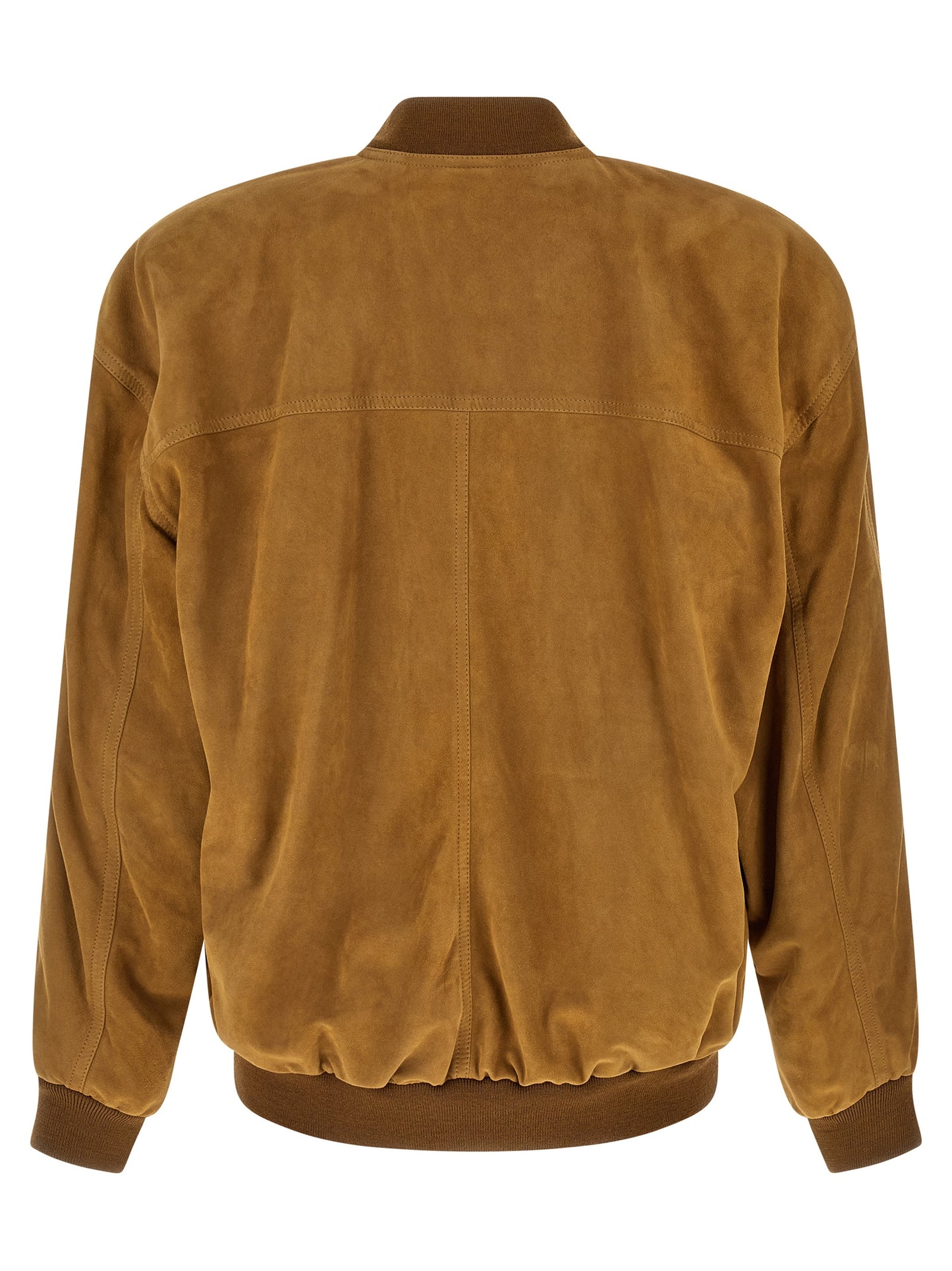 Bomber Jacket by Saint Laurent for men in lamb leather & wool brown & horn features an on trend silhouette, showcasing refined pockets and a sophisticated for a truly on trend finish.
