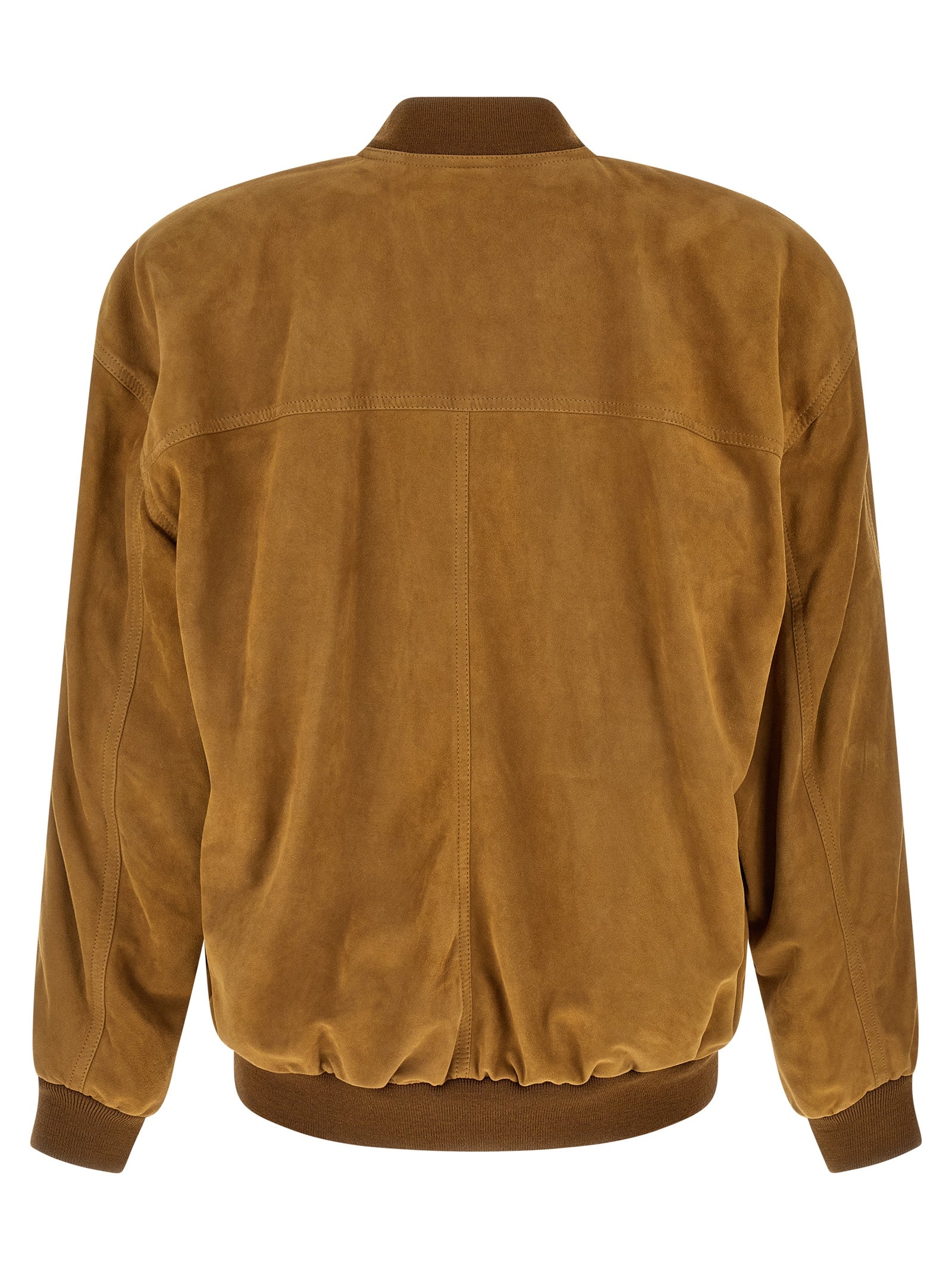 Bomber Jacket by Saint Laurent for men in lamb leather & wool brown & horn features an on trend silhouette, showcasing refined pockets and a sophisticated for a truly on trend finish.