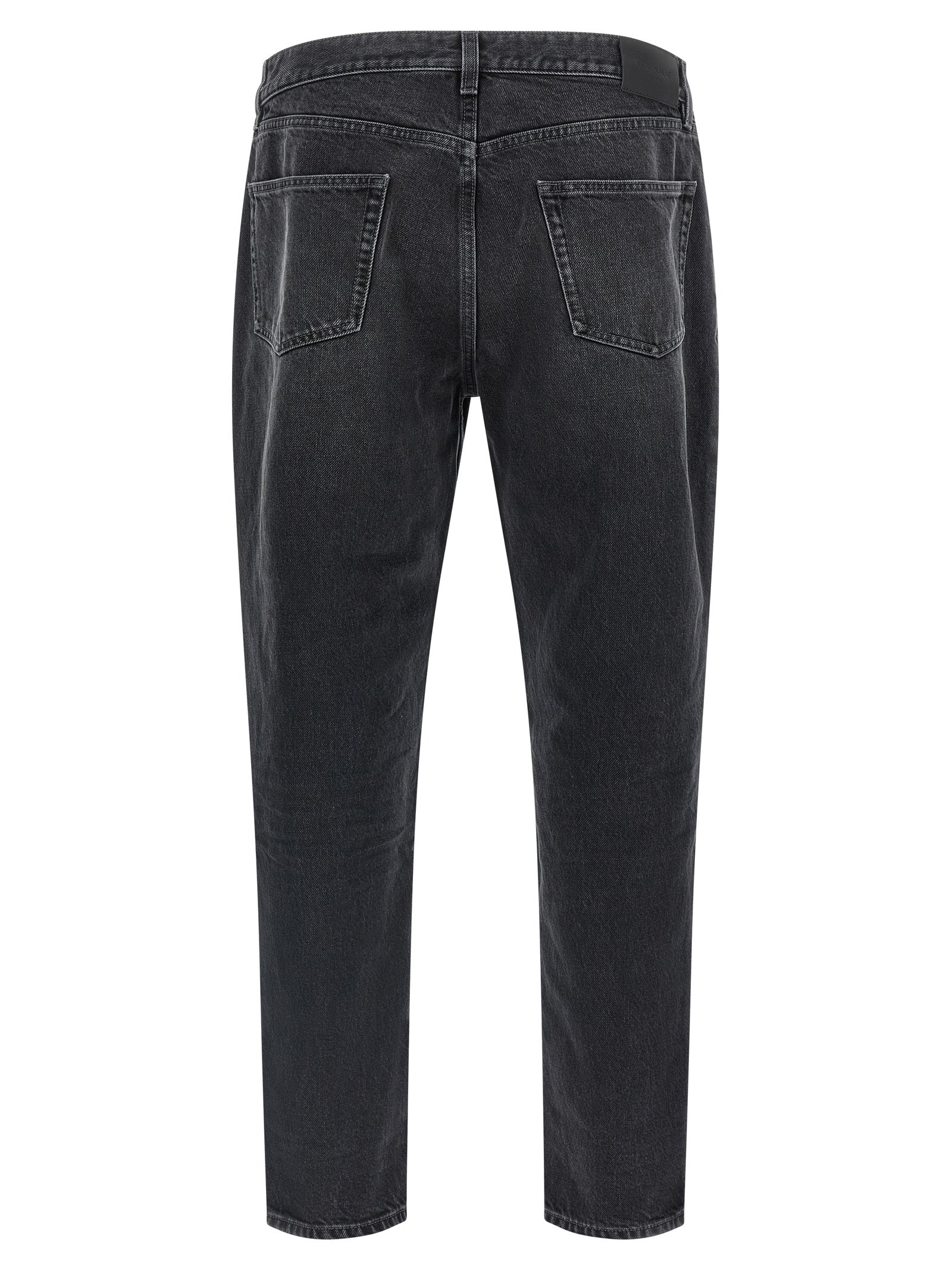 Jeans by Saint Laurent for men in cotton denim black presents a refined pantology silhouette, artfully defined by a refined pantology straight-leg, long, and a sophisticated .