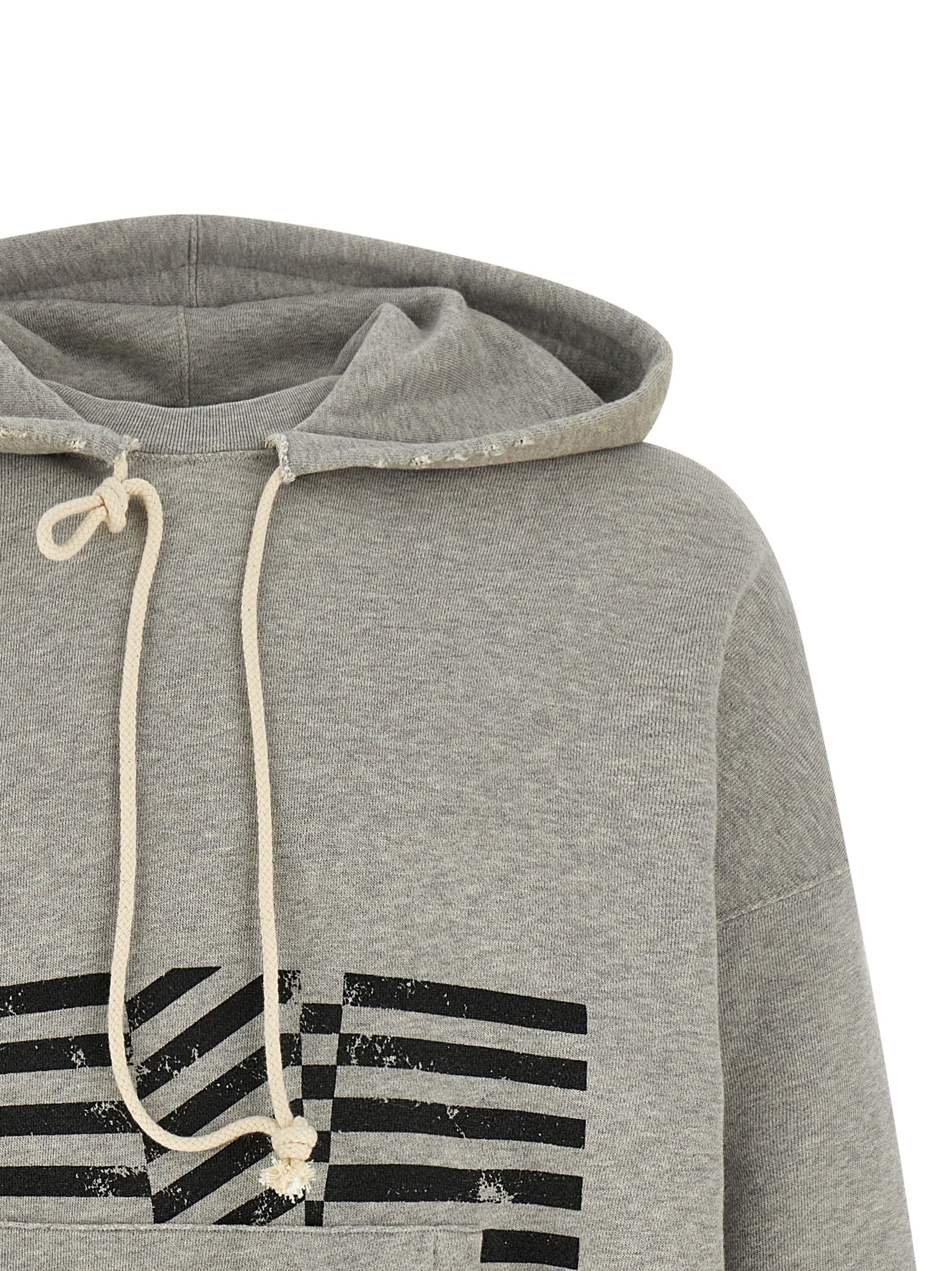 Sweatshirt Hoodie by Golden Goose for men in cotton gray & print showcases a city-ready silhouette, artfully detailed with a signature hooded neckline and for a city-ready finish.