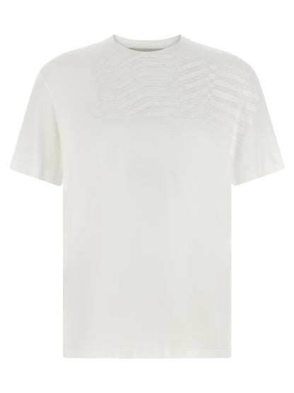 Golden Goose Essence Men's Short-Sleeve Crew Neck Lyocell T-Shirt - White Signature Print