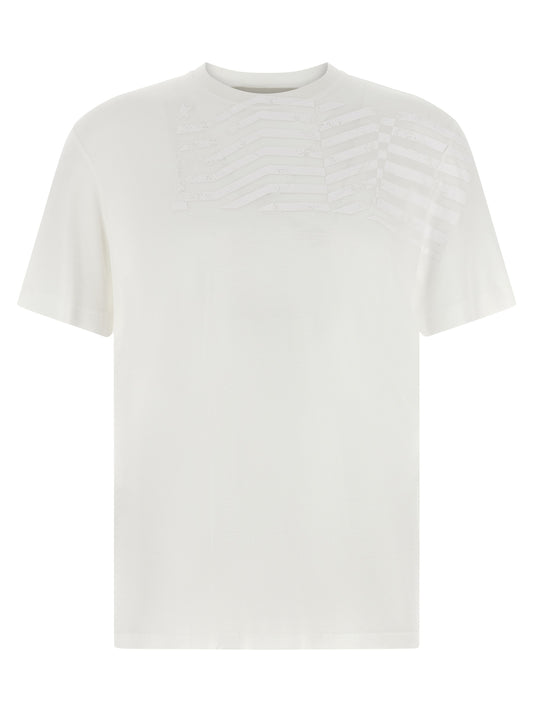 Golden Goose Essence Men's Short-Sleeve Crew Neck Lyocell T-Shirt - White Signature Print