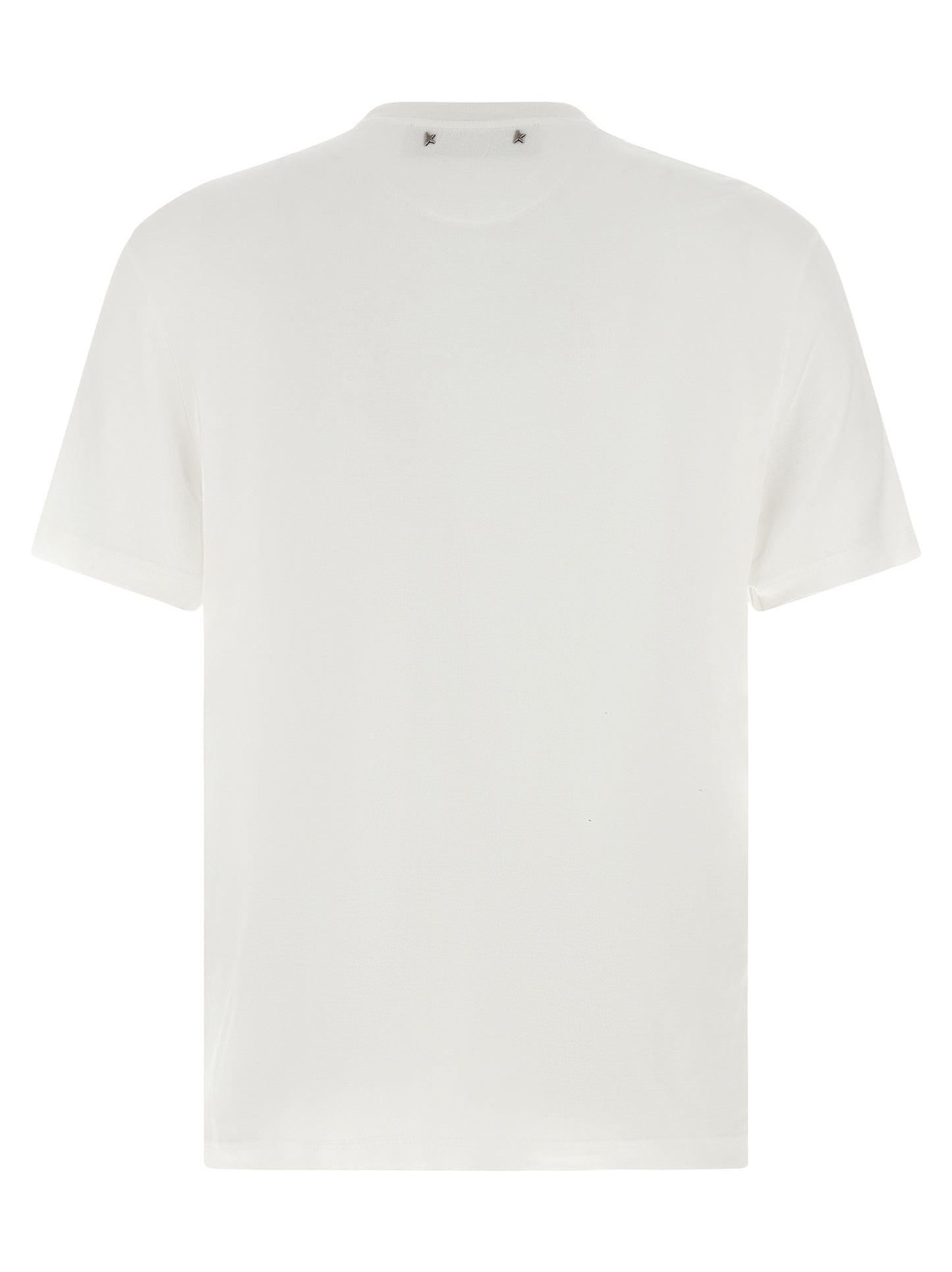 Golden Goose Essence Men's Short-Sleeve Crew Neck Lyocell T-Shirt - White Signature Print