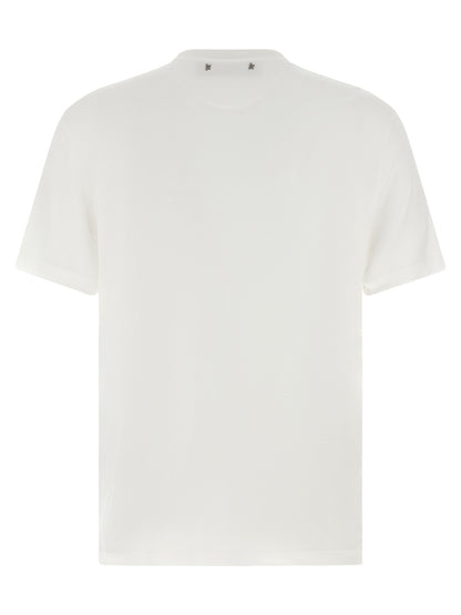 Golden Goose Essence Men's Short-Sleeve Crew Neck Lyocell T-Shirt - White Signature Print