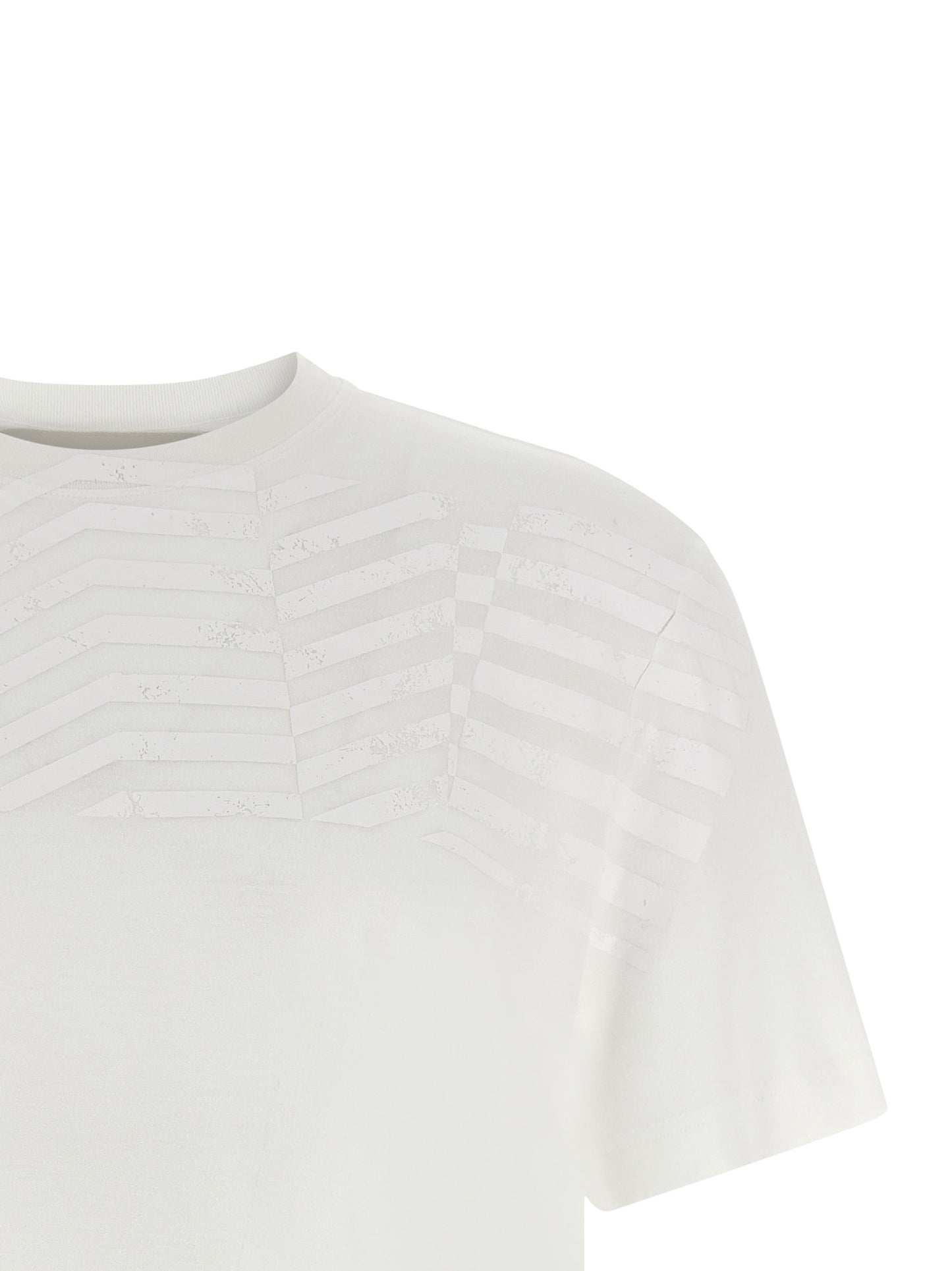 Golden Goose Essence Men's Short-Sleeve Crew Neck Lyocell T-Shirt - White Signature Print