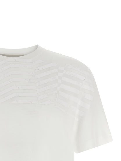 Golden Goose Essence Men's Short-Sleeve Crew Neck Lyocell T-Shirt - White Signature Print