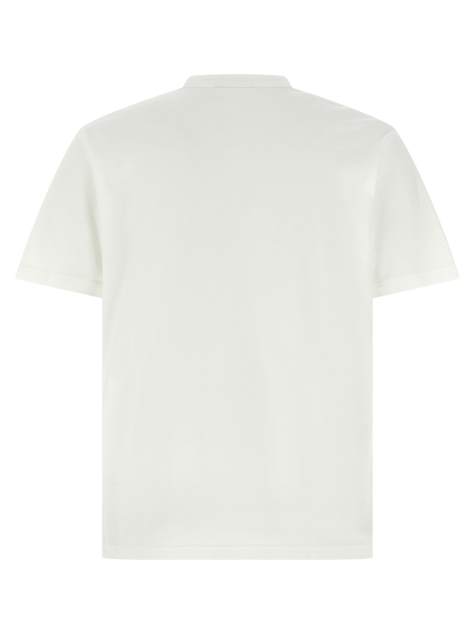 T-Shirt by Comme Des Garçons for men in cotton white & print features an edgy silhouette, meticulously detailed with a sophisticated and crew neckline for a truly edgy finish.