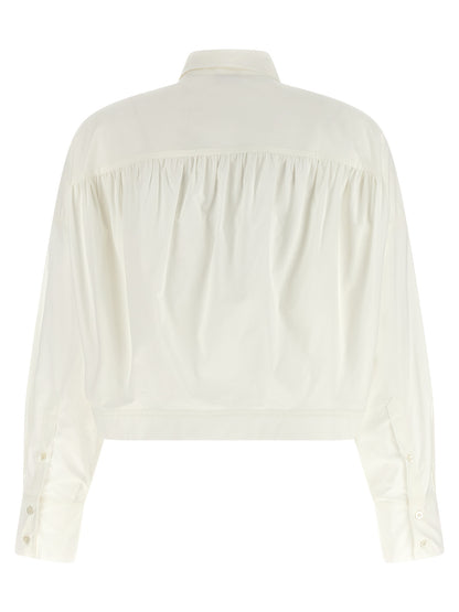 Blouse by PINKO for women in cotton pearl & white presents a discerning silhouette, showcasing a sophisticated and for a truly discerning finish.