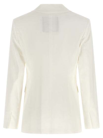 Blazer by PINKO for women in linen cotton & viscose horn & white features an stylish silhouette, showcasing a sophisticated and stylish for a truly stylish finish.
